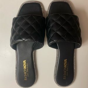 Shimmery Black Sandals